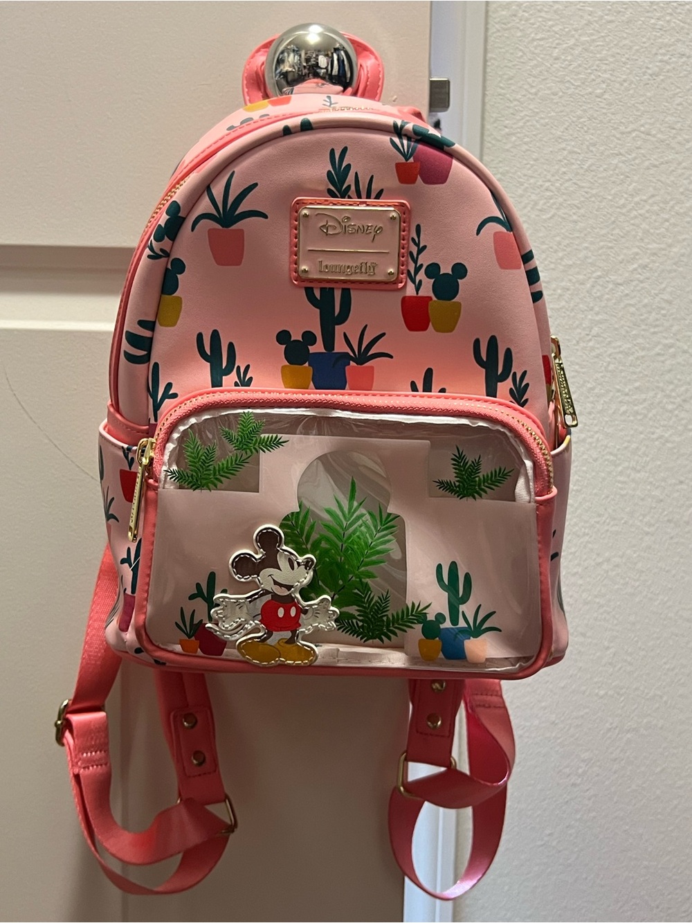 Loungefly Pink Disney Mickey Cactus Mini Backpack